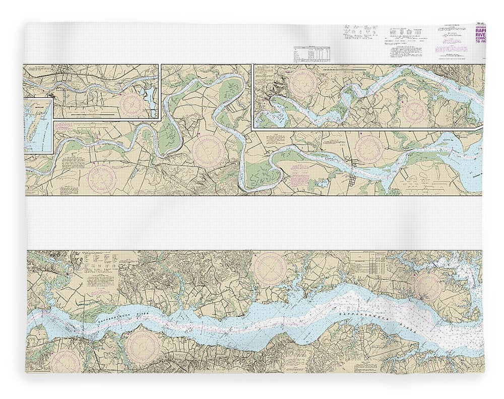 Nautical Chart-12237 Rappahannock River Corrotoman River-fredericksburg - Blanket