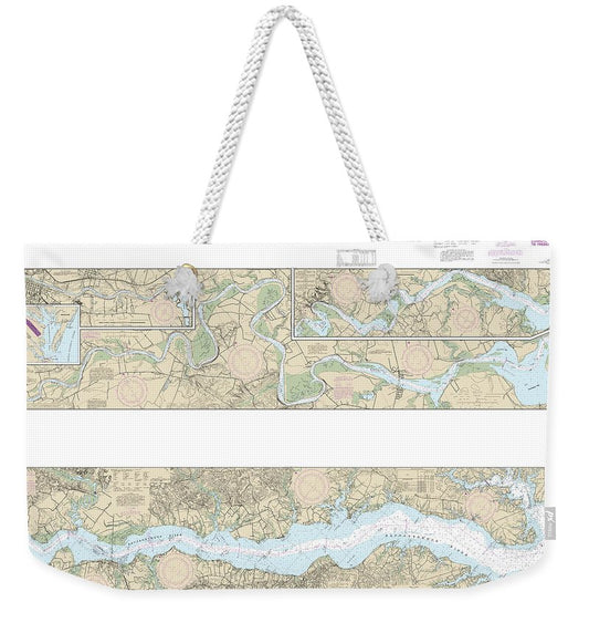 Nautical Chart-12237 Rappahannock River Corrotoman River-fredericksburg - Weekender Tote Bag