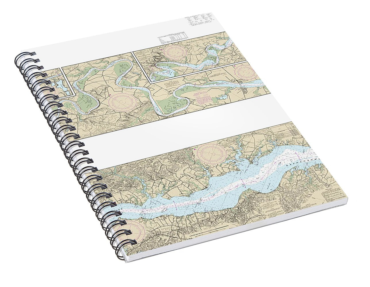 Nautical Chart-12237 Rappahannock River Corrotoman River-fredericksburg - Spiral Notebook