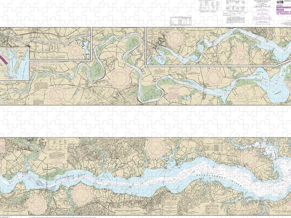 Nautical Chart 12237 Rappahannock River Corrotoman River Fredericksburg Puzzle