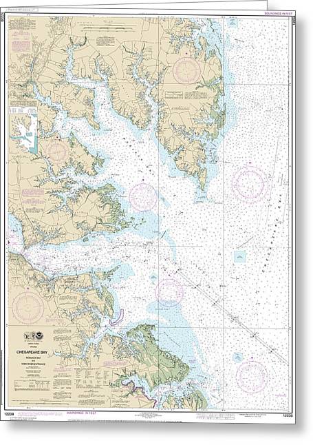 Nautical Chart-12238 Chesapeake Bay Mobjack Bay-york River Entrance - Greeting Card