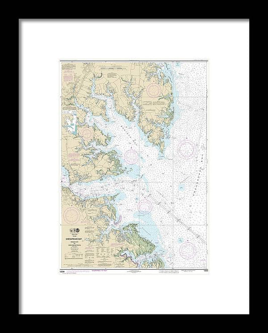 Nautical Chart-12238 Chesapeake Bay Mobjack Bay-york River Entrance - Framed Print