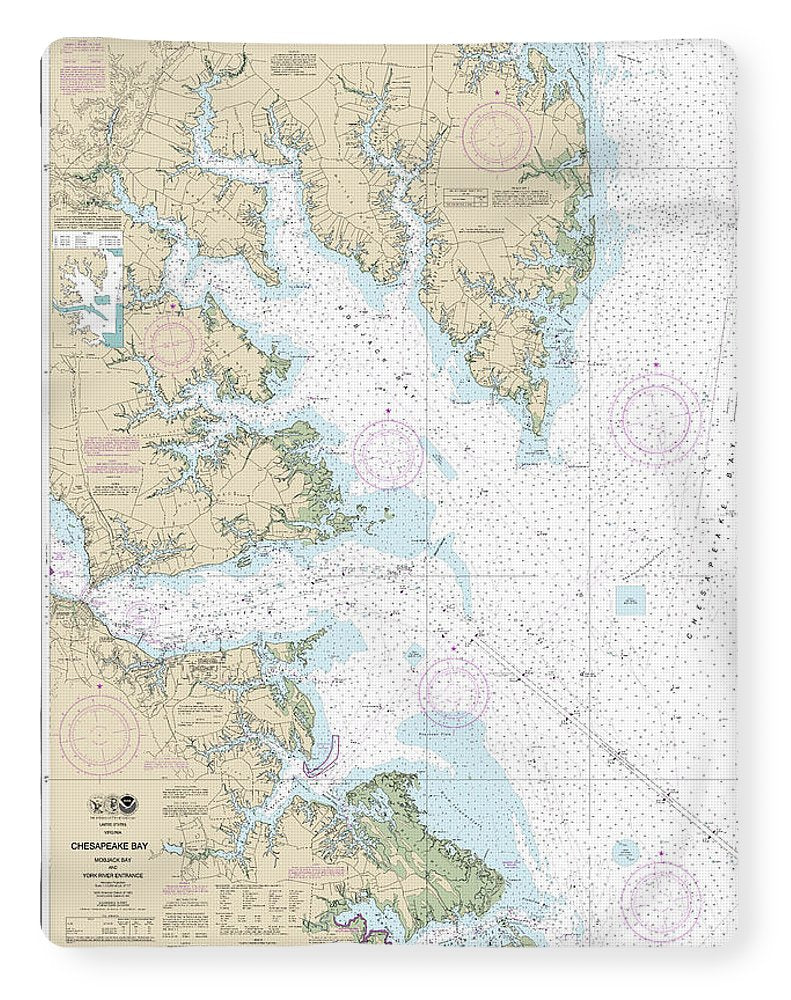 Nautical Chart-12238 Chesapeake Bay Mobjack Bay-york River Entrance - Blanket