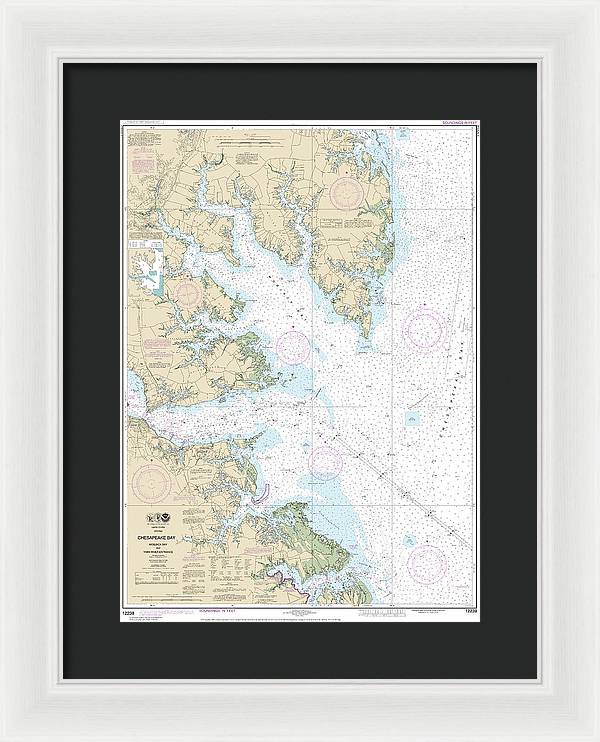 Nautical Chart-12238 Chesapeake Bay Mobjack Bay-york River Entrance - Framed Print