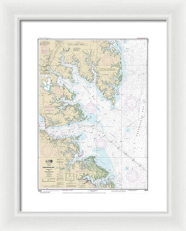 Nautical Chart-12238 Chesapeake Bay Mobjack Bay-york River Entrance - Framed Print