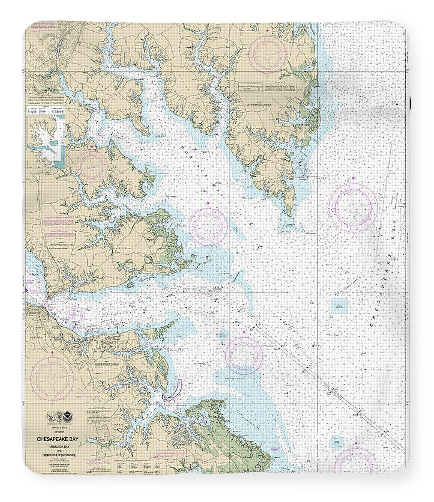 Nautical Chart-12238 Chesapeake Bay Mobjack Bay-york River Entrance - Blanket