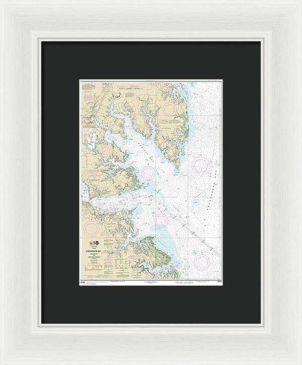 Nautical Chart-12238 Chesapeake Bay Mobjack Bay-york River Entrance - Framed Print