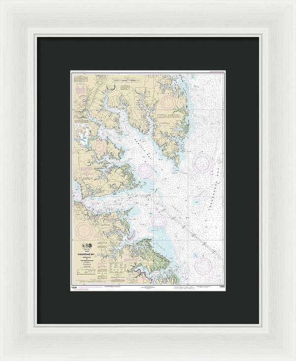 Nautical Chart-12238 Chesapeake Bay Mobjack Bay-york River Entrance - Framed Print