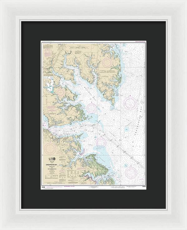 Nautical Chart-12238 Chesapeake Bay Mobjack Bay-york River Entrance - Framed Print