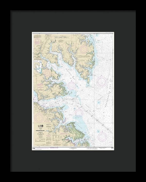 Nautical Chart-12238 Chesapeake Bay Mobjack Bay-york River Entrance - Framed Print