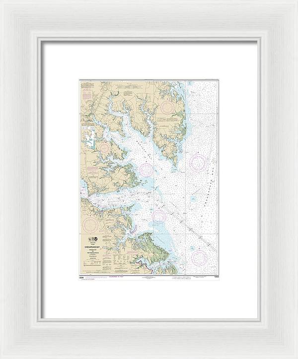 Nautical Chart-12238 Chesapeake Bay Mobjack Bay-york River Entrance - Framed Print