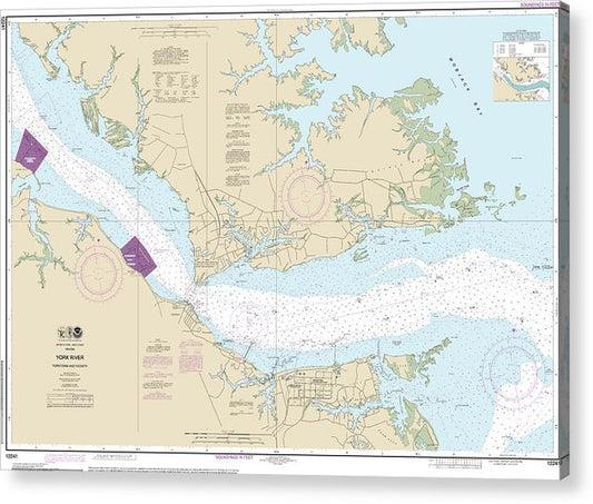 Nautical Chart-12241 York River Yorktown-Vicinity  Acrylic Print