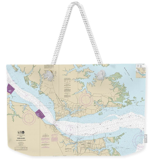 Nautical Chart-12241 York River Yorktown-vicinity - Weekender Tote Bag