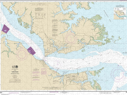 Nautical Chart 12241 York River Yorktown Vicinity Puzzle