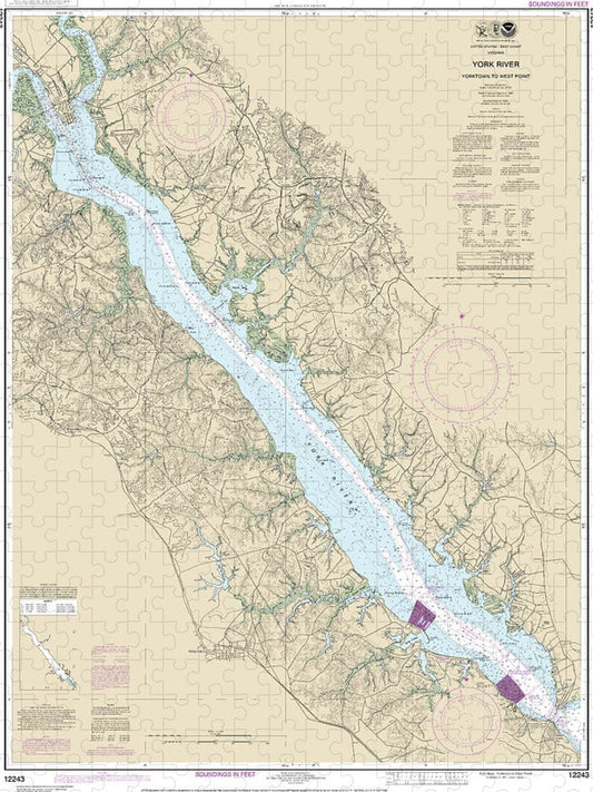 Nautical Chart 12243 York River Yorktown West Point Puzzle