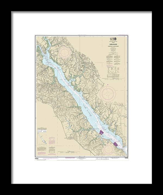 Nautical Chart-12243 York River Yorktown-west Point - Framed Print
