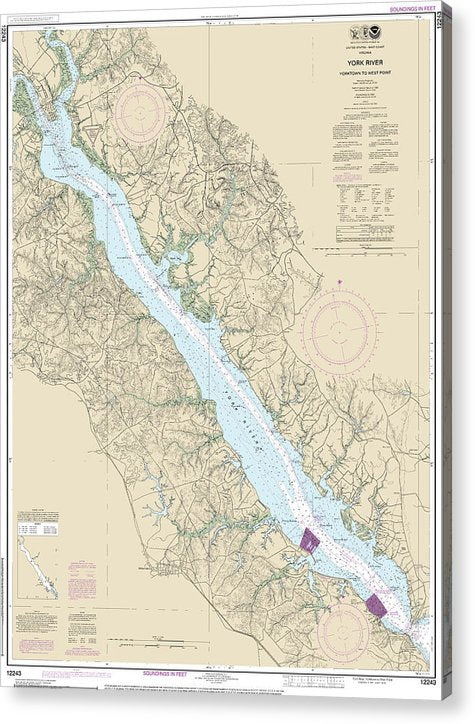 Nautical Chart-12243 York River Yorktown-West Point  Acrylic Print