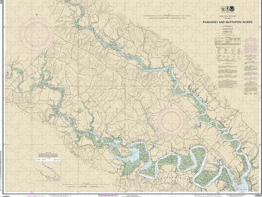 Nautical Chart 12244 Pamunkey Mattaponi Rivers Puzzle