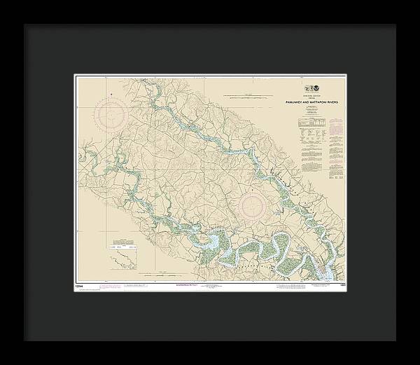 Nautical Chart-12244 Pamunkey-mattaponi Rivers - Framed Print