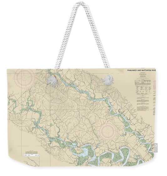 Nautical Chart-12244 Pamunkey-mattaponi Rivers - Weekender Tote Bag