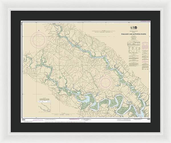 Nautical Chart-12244 Pamunkey-mattaponi Rivers - Framed Print
