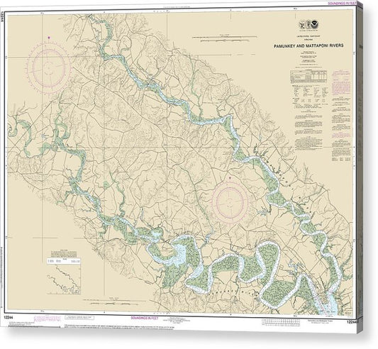 Nautical Chart-12244 Pamunkey-Mattaponi Rivers  Acrylic Print