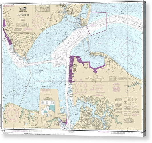 Nautical Chart-12245 Hampton Roads  Acrylic Print