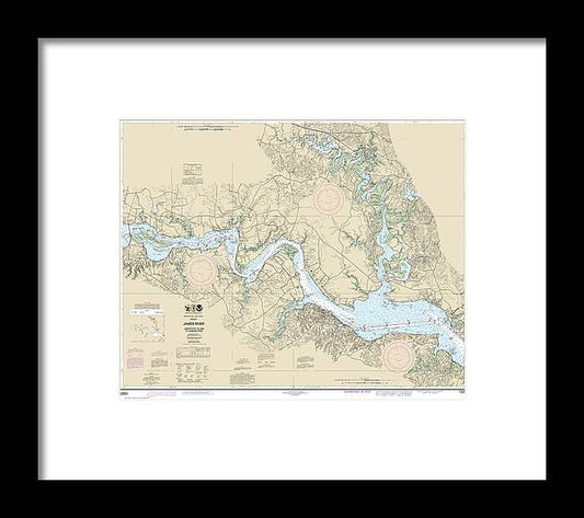 A beuatiful Framed Print of the Nautical Chart-12251 James River Jamestown Island-Jordan Point by SeaKoast