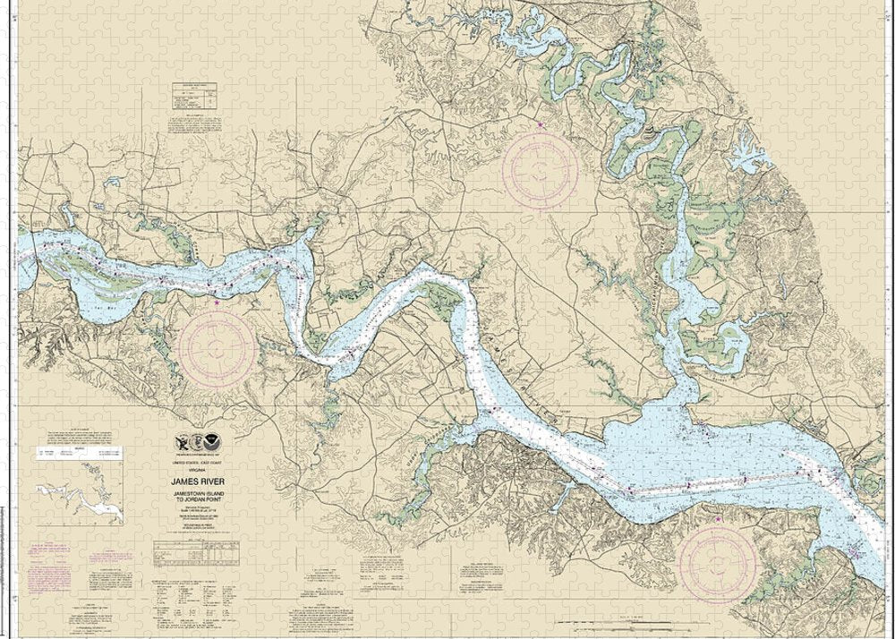 Nautical Chart-12251 James River Jamestown Island-jordan Point - Puzzle