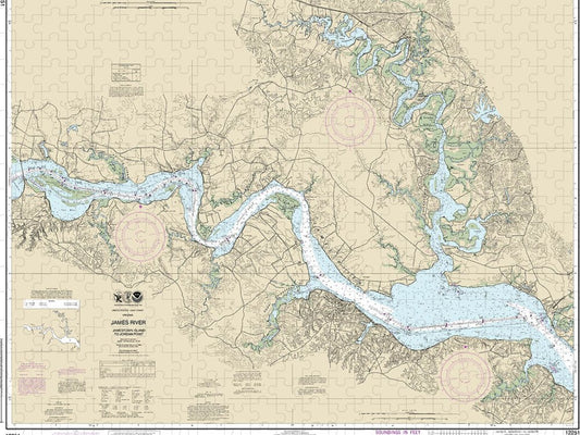 Nautical Chart 12251 James River Jamestown Island Jordan Point Puzzle
