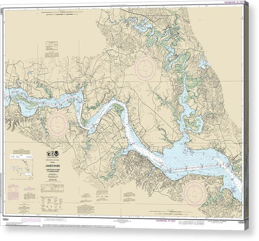 Nautical Chart-12251 James River Jamestown Island-Jordan Point  Acrylic Print