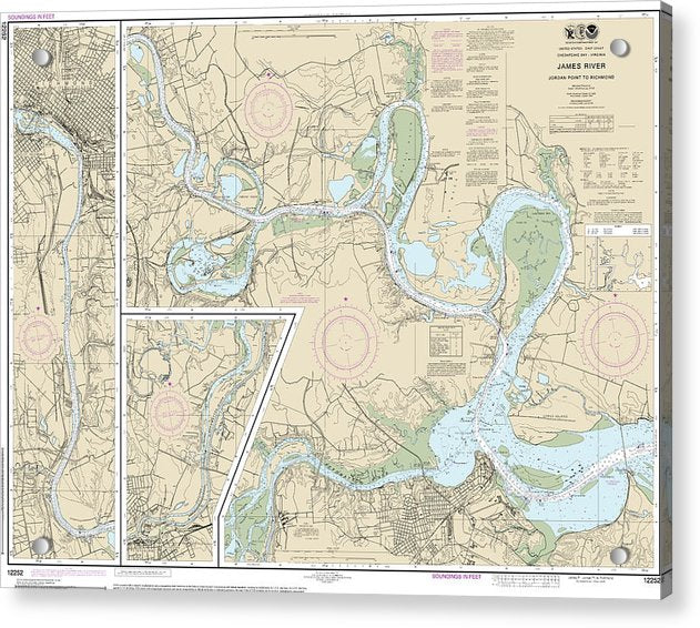 Nautical Chart-12252 James River Jordan Point-richmond - Acrylic Print