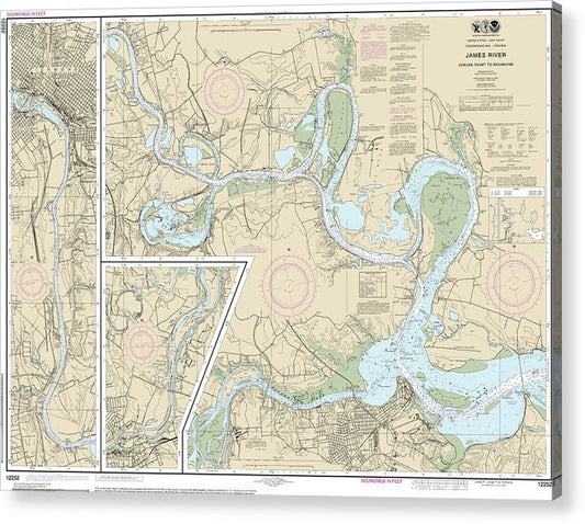Nautical Chart-12252 James River Jordan Point-Richmond  Acrylic Print