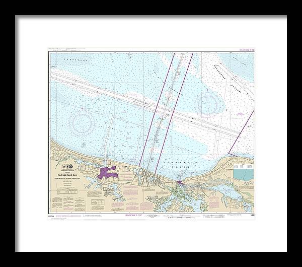 Nautical Chart-12254 Chesapeake Bay Cape Henry-thimble Shoal Light - Framed Print