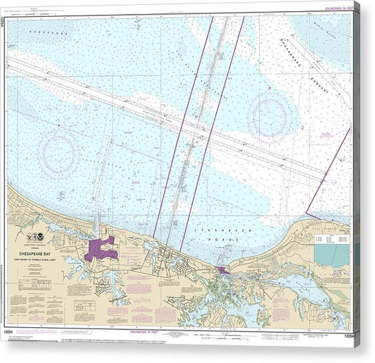 Nautical Chart-12254 Chesapeake Bay Cape Henry-Thimble Shoal Light  Acrylic Print