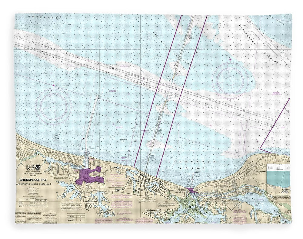 Nautical Chart-12254 Chesapeake Bay Cape Henry-thimble Shoal Light - Blanket