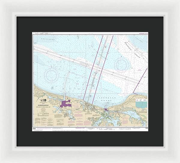 Nautical Chart-12254 Chesapeake Bay Cape Henry-thimble Shoal Light - Framed Print