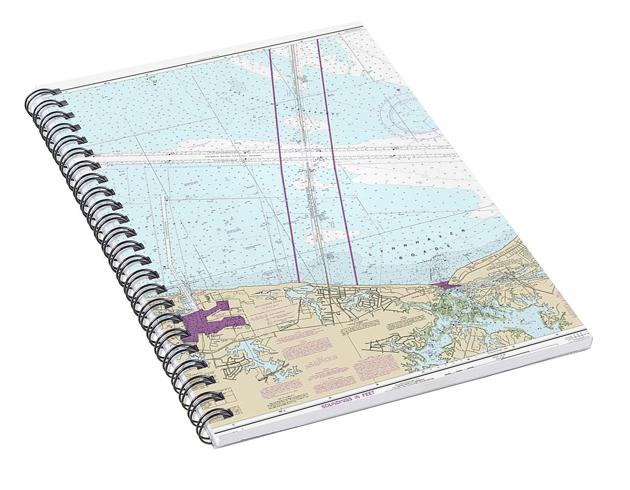 Nautical Chart-12254 Chesapeake Bay Cape Henry-thimble Shoal Light - Spiral Notebook