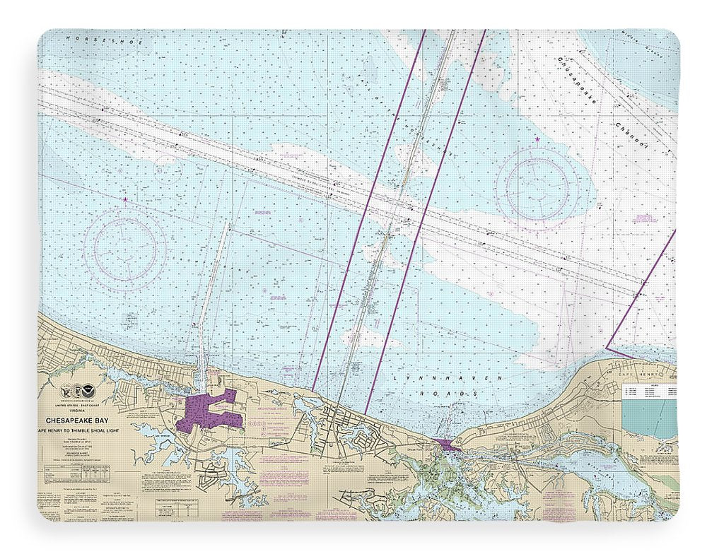 Nautical Chart-12254 Chesapeake Bay Cape Henry-thimble Shoal Light - Blanket