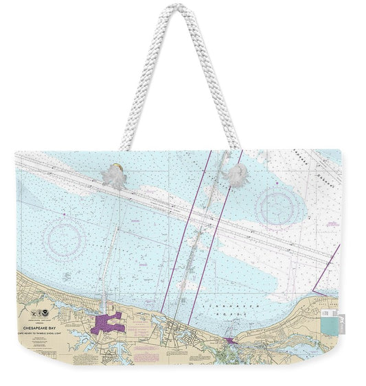 Nautical Chart-12254 Chesapeake Bay Cape Henry-thimble Shoal Light - Weekender Tote Bag