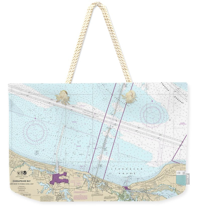 Nautical Chart-12254 Chesapeake Bay Cape Henry-thimble Shoal Light - Weekender Tote Bag