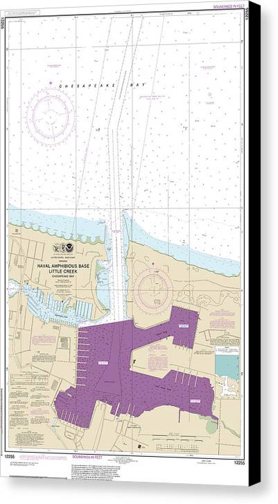 Nautical Chart-12255 Little Creek Naval Amphibious Base - Canvas Print