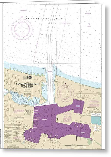 Nautical Chart-12255 Little Creek Naval Amphibious Base - Greeting Card