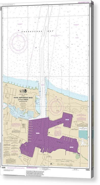 Nautical Chart-12255 Little Creek Naval Amphibious Base  Acrylic Print