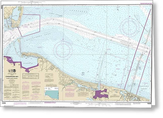 Nautical Chart-12256 Chesapeake Bay Thimble Shoal Channel - Greeting Card