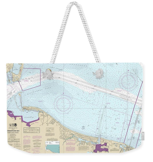 Nautical Chart-12256 Chesapeake Bay Thimble Shoal Channel - Weekender Tote Bag