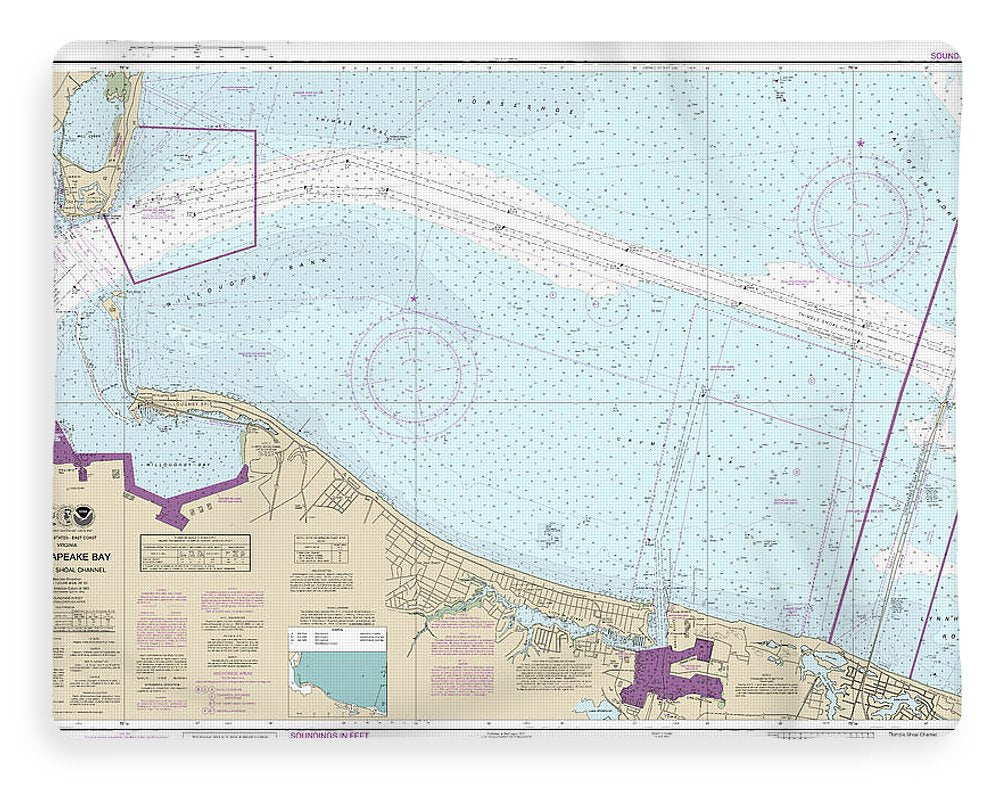 Nautical Chart-12256 Chesapeake Bay Thimble Shoal Channel - Blanket