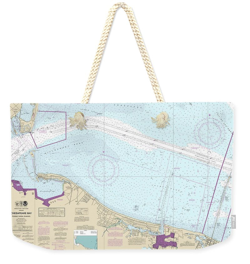 Nautical Chart-12256 Chesapeake Bay Thimble Shoal Channel - Weekender Tote Bag