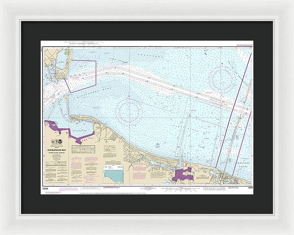 Nautical Chart-12256 Chesapeake Bay Thimble Shoal Channel - Framed Print