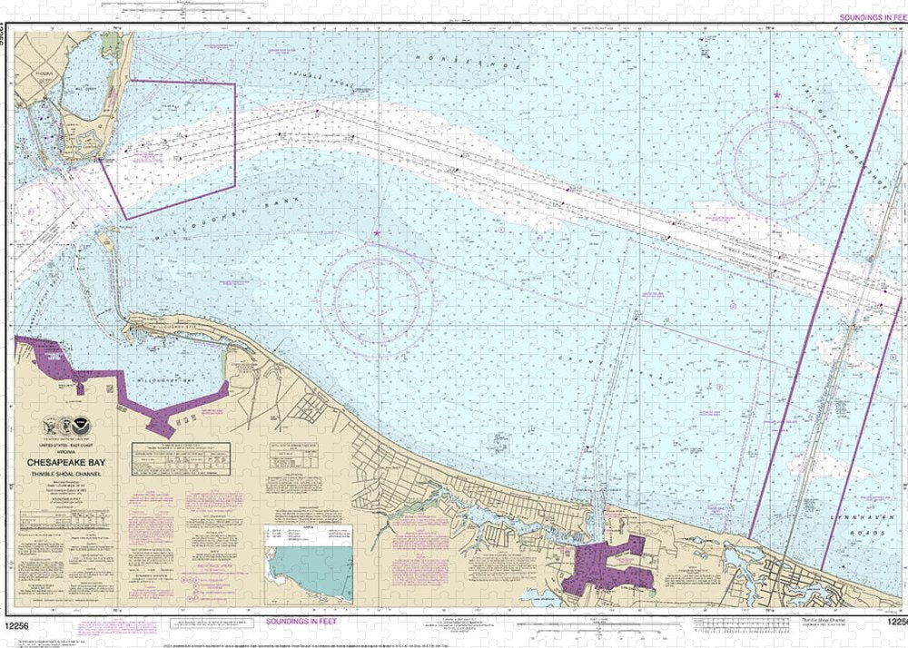 Nautical Chart-12256 Chesapeake Bay Thimble Shoal Channel - Puzzle